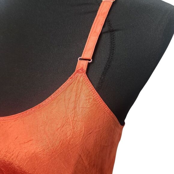 Vintage Snip-It Slip Size36 Tomato Red Orange Midi Adjustable Spaghetti Straps - Picture 11 of 12